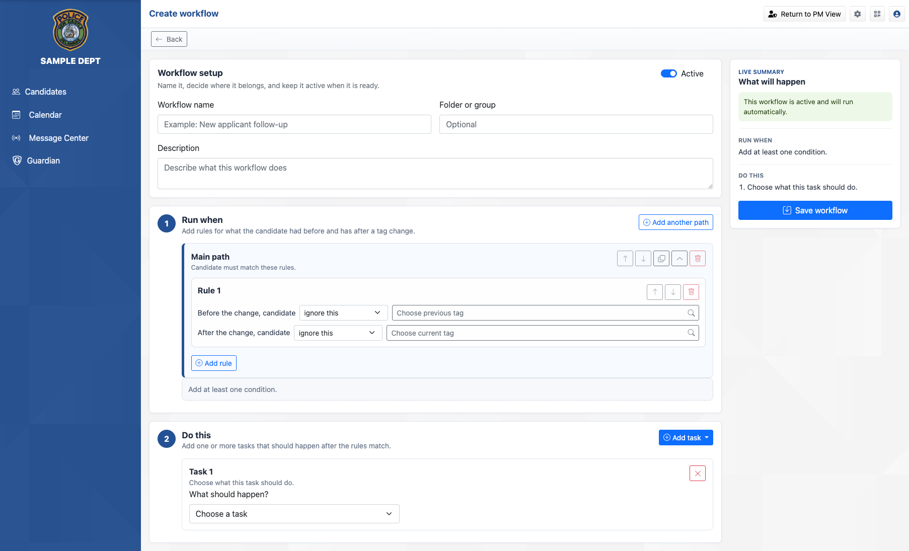 All-Star Recruiter Workflow Builder